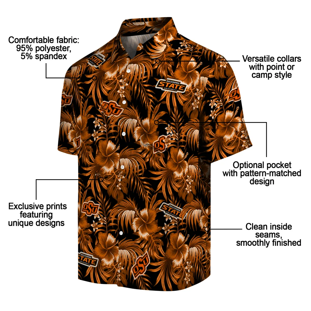 Oklahoma State Cowboys Hawaiian Shirt - Hibiscus Exotic oklahoma state cowboys hibiscus exotic orange hawaiian shirts new arrival
