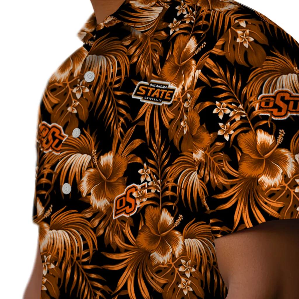 Oklahoma State Cowboys Hawaiian Shirt - Hibiscus Exotic oklahoma state cowboys hibiscus exotic orange hawaiian shirts trendy