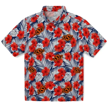 oklahoma state cowboys hibiscus fiesta red royal blue hawaiian shirts best selling