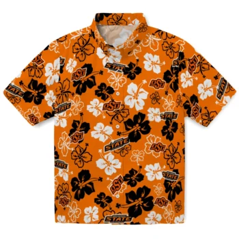 oklahoma state cowboys hibiscus bloom orange hawaiian shirts best selling