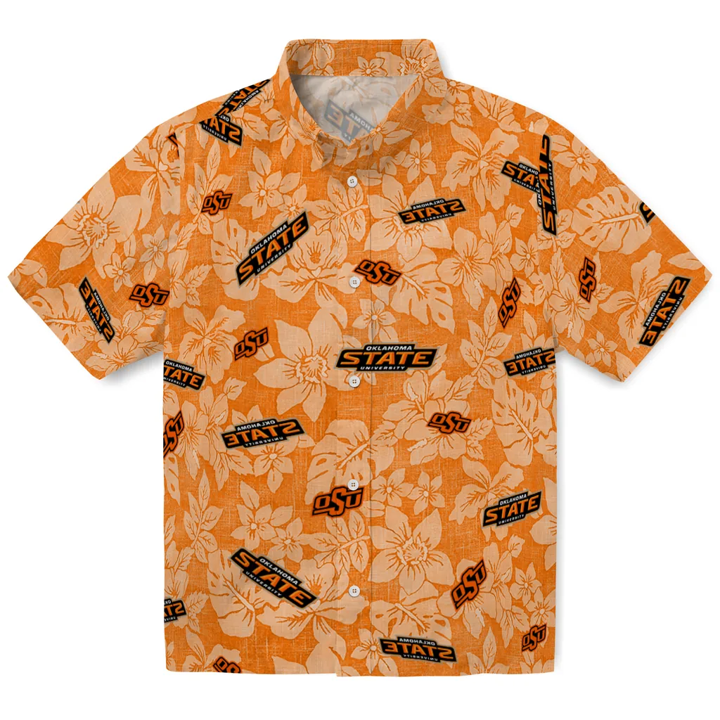 Oklahoma State Cowboys Hawaiian Shirt - Hibiscus Oasis oklahoma state cowboys hibiscus oasis orange hawaiian shirts best selling