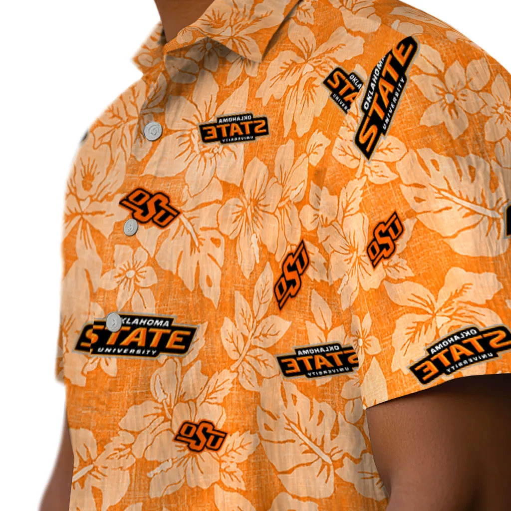 Oklahoma State Cowboys Hawaiian Shirt - Hibiscus Oasis oklahoma state cowboys hibiscus oasis orange hawaiian shirts trendy