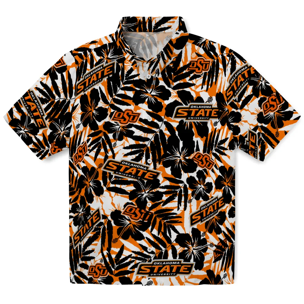 Oklahoma State Cowboys Hawaiian Shirt - Hibiscus Overlay oklahoma state cowboys hibiscus overlay hawaiian shirts best selling
