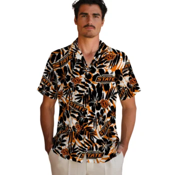 oklahoma state cowboys hibiscus overlay hawaiian shirts fashion forward