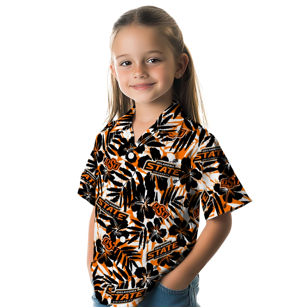 Oklahoma State Cowboys Hawaiian Shirt - Hibiscus Overlay oklahoma state cowboys hibiscus overlay hawaiian shirts premium grade