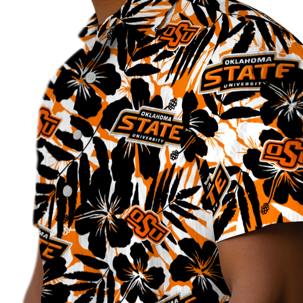 Oklahoma State Cowboys Hawaiian Shirt - Hibiscus Overlay oklahoma state cowboys hibiscus overlay hawaiian shirts trendy