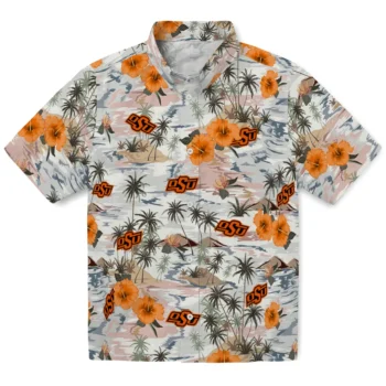oklahoma state cowboys hibiscus seaside white hawaiian shirts best selling