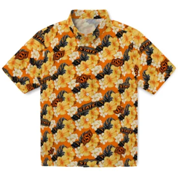 oklahoma state cowboys hibiscus tropics orange yellow hawaiian shirts best selling