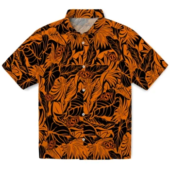 oklahoma state cowboys monstera layer orange hawaiian shirts best selling