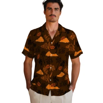 oklahoma state cowboys palm and clouds orange hawaiian shirts fashion forward