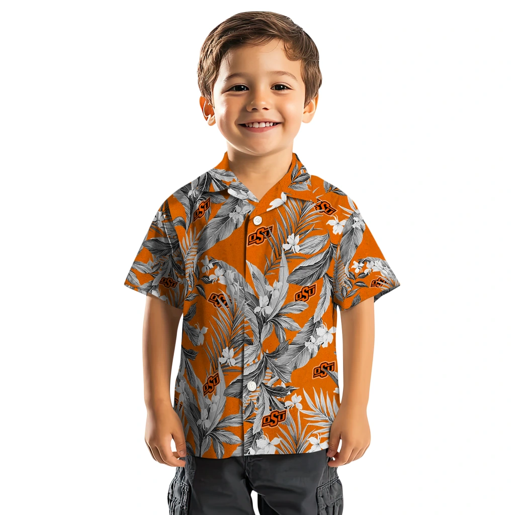 Oklahoma State Cowboys Hawaiian Shirt - Palm Leaves oklahoma state cowboys palm leaves orange hawaiian shirts top rated