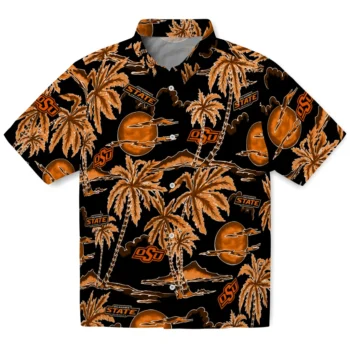 oklahoma state cowboys palm sunset hawaiian shirts best selling