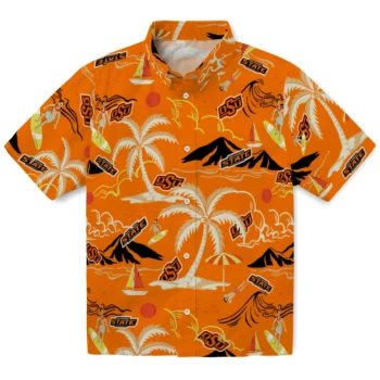 oklahoma state cowboys palm tree island orange hawaiian shirts best selling