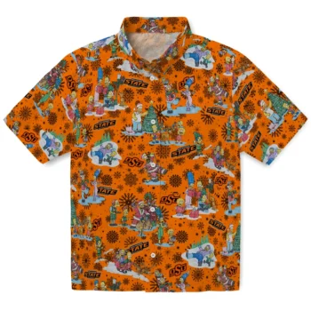 oklahoma state cowboys simpsons christmas orange hawaiian shirts best selling