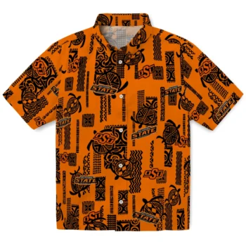 oklahoma state cowboys turtle lines orange hawaiian shirts best selling
