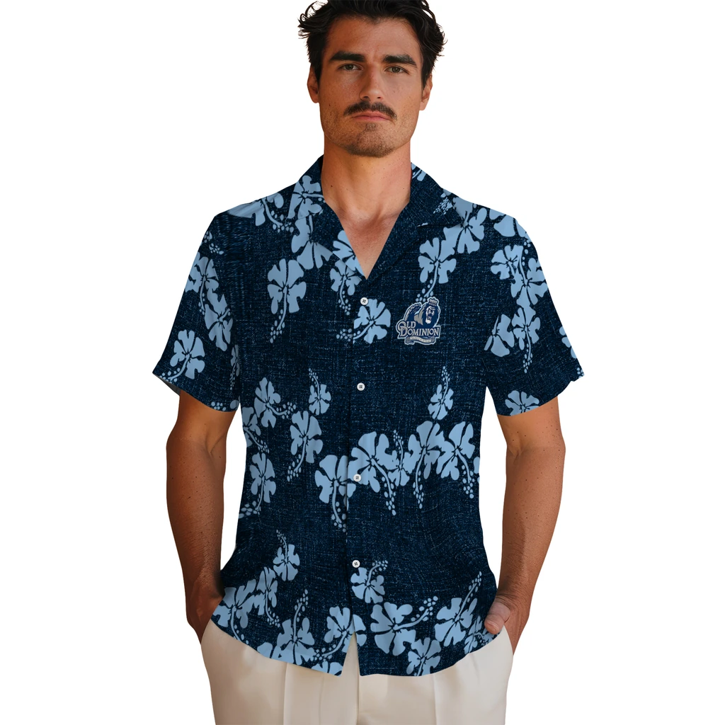 Old Dominion Monarchs Hawaiian Shirt - 50th State Flower old dominion monarchs hibiscus petals blue hawaiian shirts fashion forward