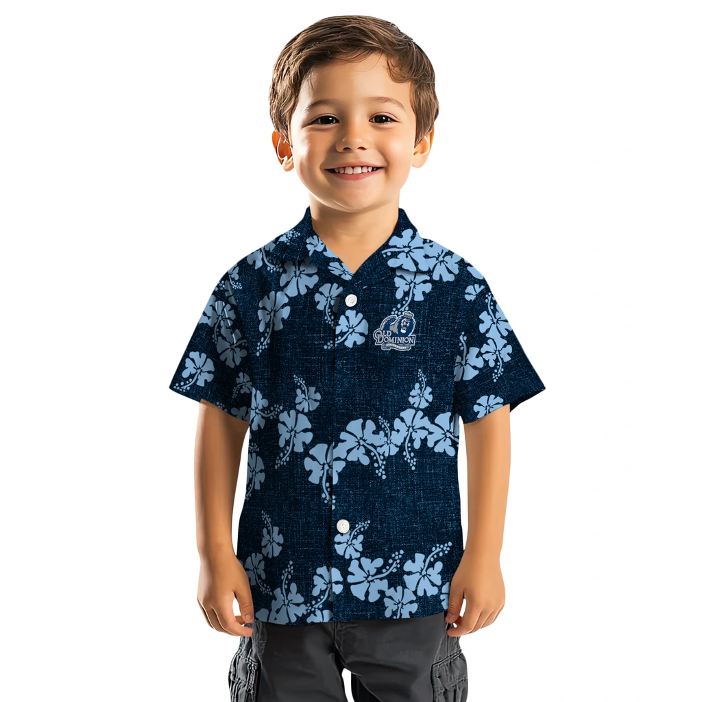 Old Dominion Monarchs Hawaiian Shirt - 50th State Flower old dominion monarchs hibiscus petals blue hawaiian shirts top rated