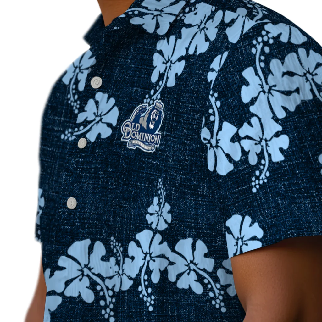 Old Dominion Monarchs Hawaiian Shirt - 50th State Flower old dominion monarchs hibiscus petals blue hawaiian shirts trendy