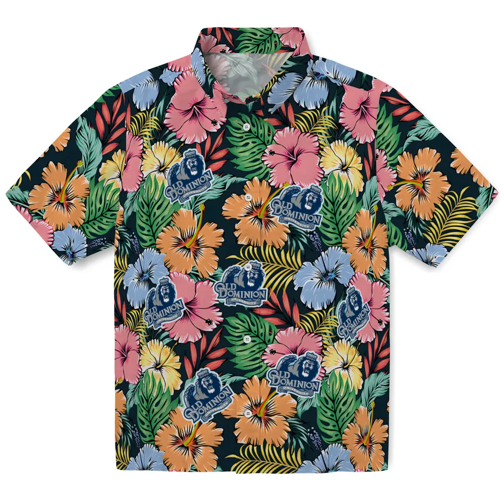 Old Dominion Monarchs Hawaiian Shirt - Brilliant Hibiscus Garden old dominion monarchs brilliant hibiscus garden hawaiian shirts best selling