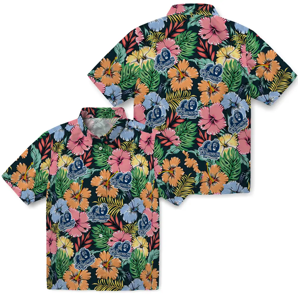 Old Dominion Monarchs Hawaiian Shirt - Brilliant Hibiscus Garden old dominion monarchs brilliant hibiscus garden hawaiian shirts high quality