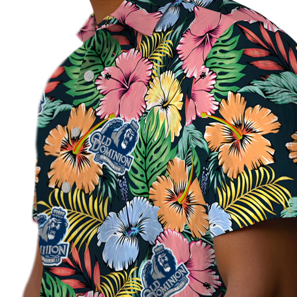 Old Dominion Monarchs Hawaiian Shirt - Brilliant Hibiscus Garden old dominion monarchs brilliant hibiscus garden hawaiian shirts trendy