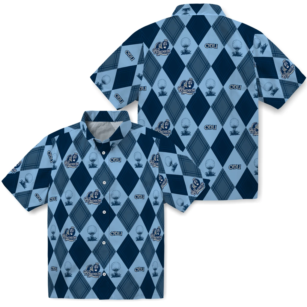 Old Dominion Monarchs Hawaiian Shirt - Golfing Plaid old dominion monarchs balloon plaid blue hawaiian shirts high quality