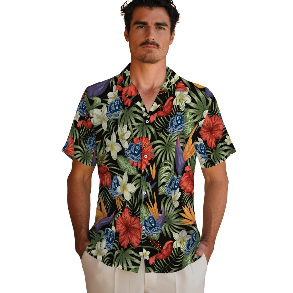 Old Dominion Monarchs Hawaiian Shirt - Hawaii Floral Hibiscus old dominion monarchs hibiscus bird hawaiian shirts fashion forward