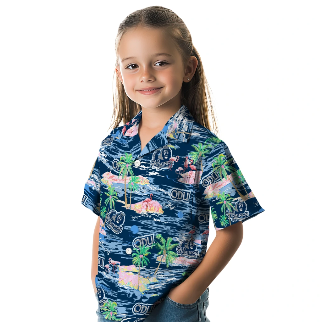 Old Dominion Monarchs Hawaiian Shirt - Hawaii Island old dominion monarchs flamingo retreat blue hawaiian shirts premium grade