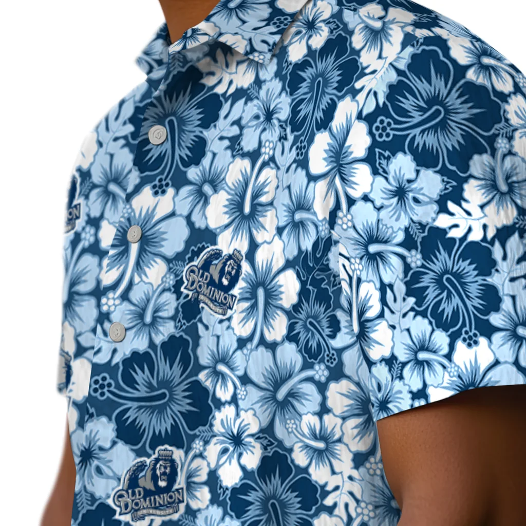 Old Dominion Monarchs Hawaiian Shirt - Hibiscus Blooms old dominion monarchs hibiscus blooms blue hawaiian shirts trendy