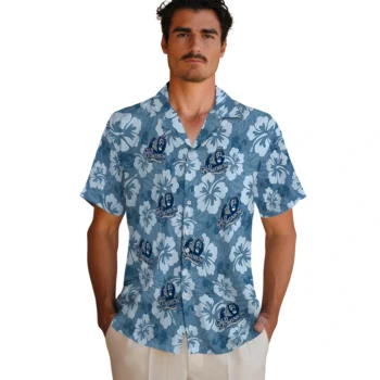 old dominion monarchs hibiscus cluster blue hawaiian shirts fashion forward