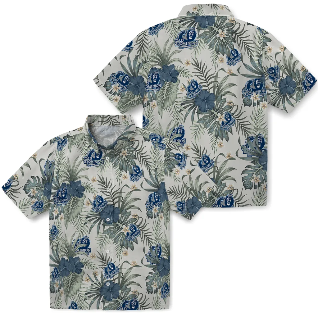 Old Dominion Monarchs Hawaiian Shirt - Hibiscus Designs old dominion monarchs hibiscus designs beige hawaiian shirts high quality