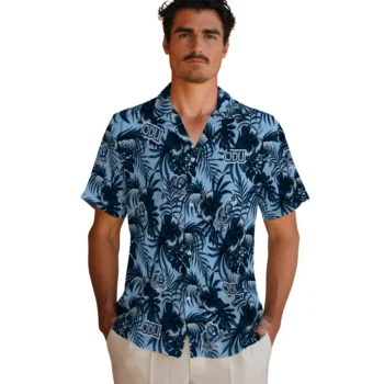 old dominion monarchs hibiscus exotic blue hawaiian shirts fashion forward