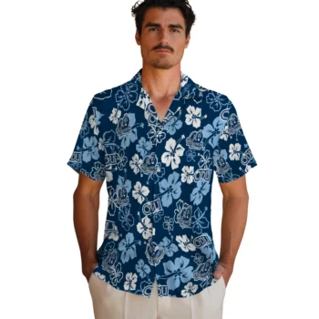 old dominion monarchs hibiscus bloom blue hawaiian shirts fashion forward