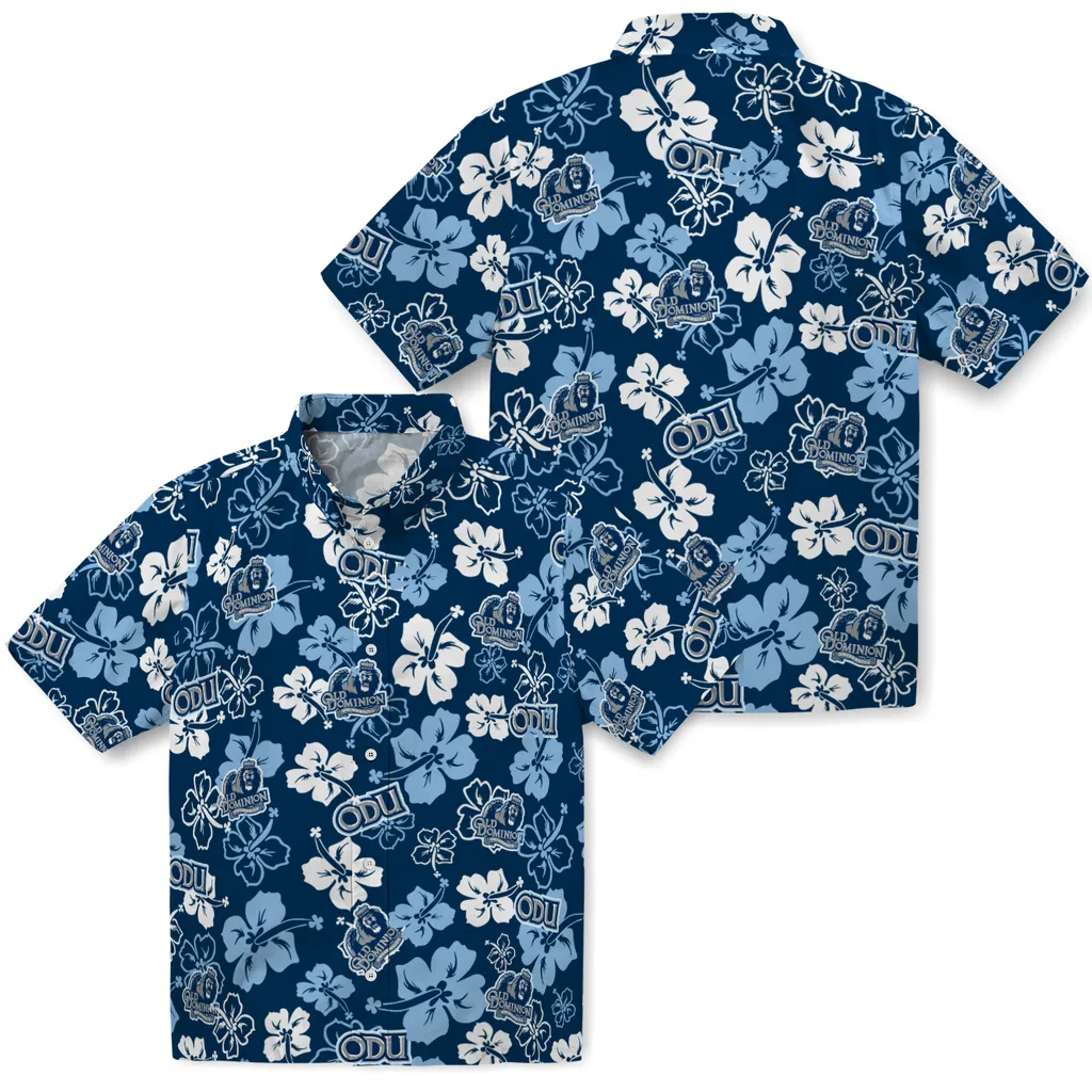 Old Dominion Monarchs Hawaiian Shirt - Hibiscus Flower Design old dominion monarchs hibiscus bloom blue hawaiian shirts high quality