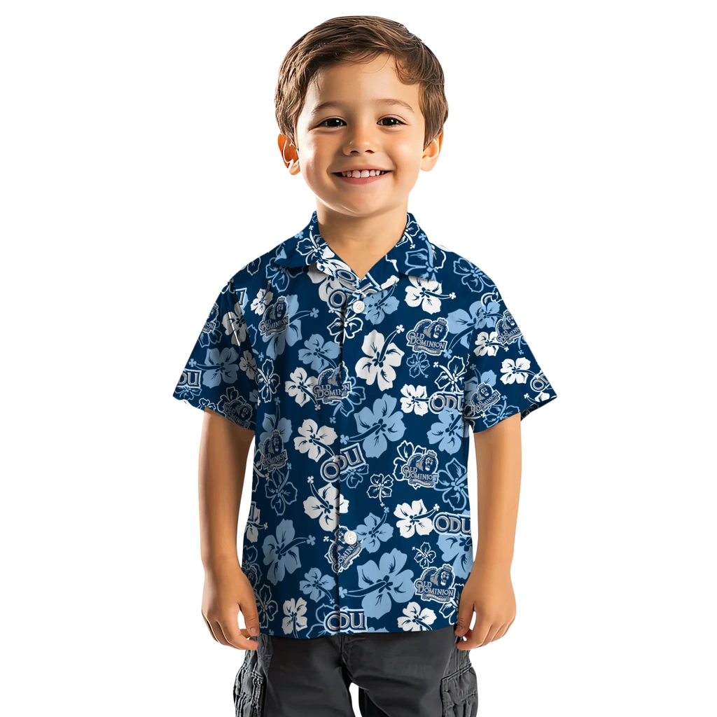 Old Dominion Monarchs Hawaiian Shirt - Hibiscus Flower Design old dominion monarchs hibiscus bloom blue hawaiian shirts top rated