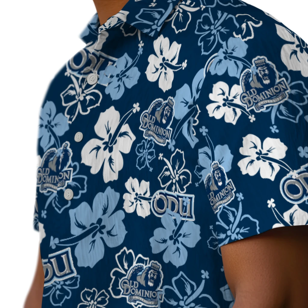Old Dominion Monarchs Hawaiian Shirt - Hibiscus Flower Design old dominion monarchs hibiscus bloom blue hawaiian shirts trendy