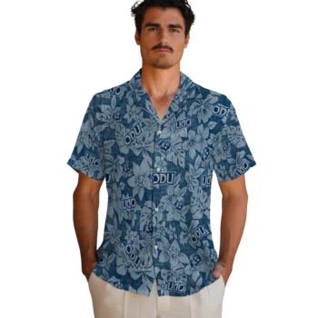 old dominion monarchs hibiscus oasis blue hawaiian shirts fashion forward