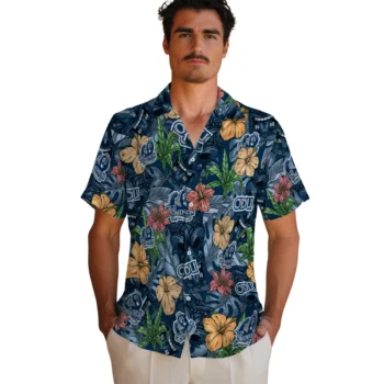 old dominion monarchs tiki jungle blue hawaiian shirts fashion forward