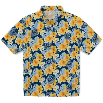 old dominion monarchs hibiscus tropics blue yellow hawaiian shirts best selling