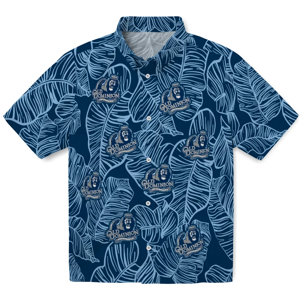 Old Dominion Monarchs Hawaiian Shirt - Leaf Outline old dominion monarchs leaf outline blue hawaiian shirts best selling
