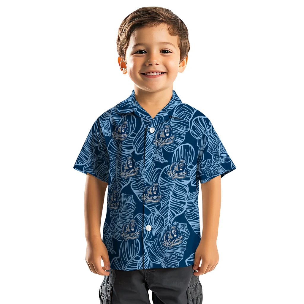 Old Dominion Monarchs Hawaiian Shirt - Leaf Outline old dominion monarchs leaf outline blue hawaiian shirts top rated