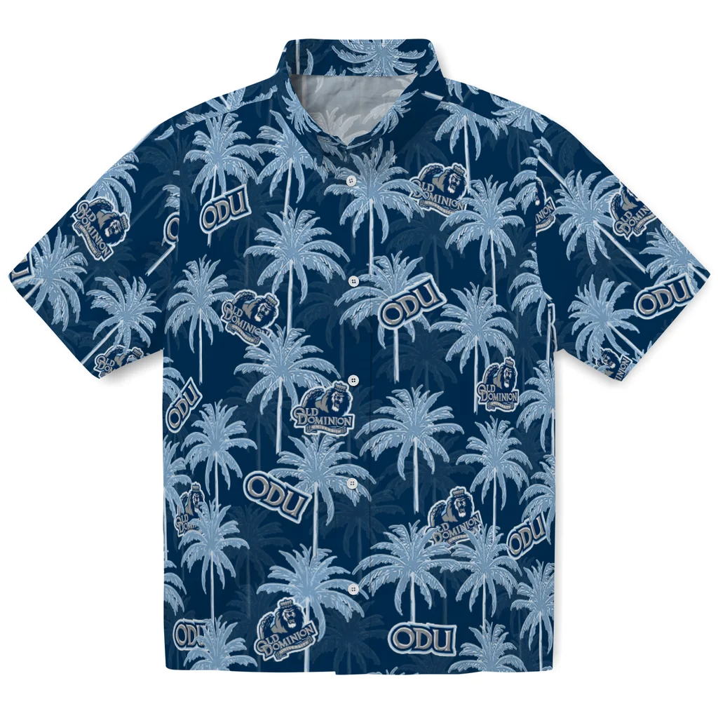 Old Dominion Monarchs Hawaiian Shirt - Palm Tree Motif old dominion monarchs palm grove blue hawaiian shirts best selling