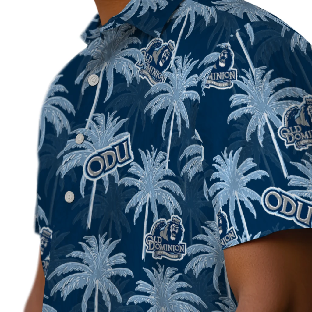 Old Dominion Monarchs Hawaiian Shirt - Palm Tree Motif old dominion monarchs palm grove blue hawaiian shirts trendy