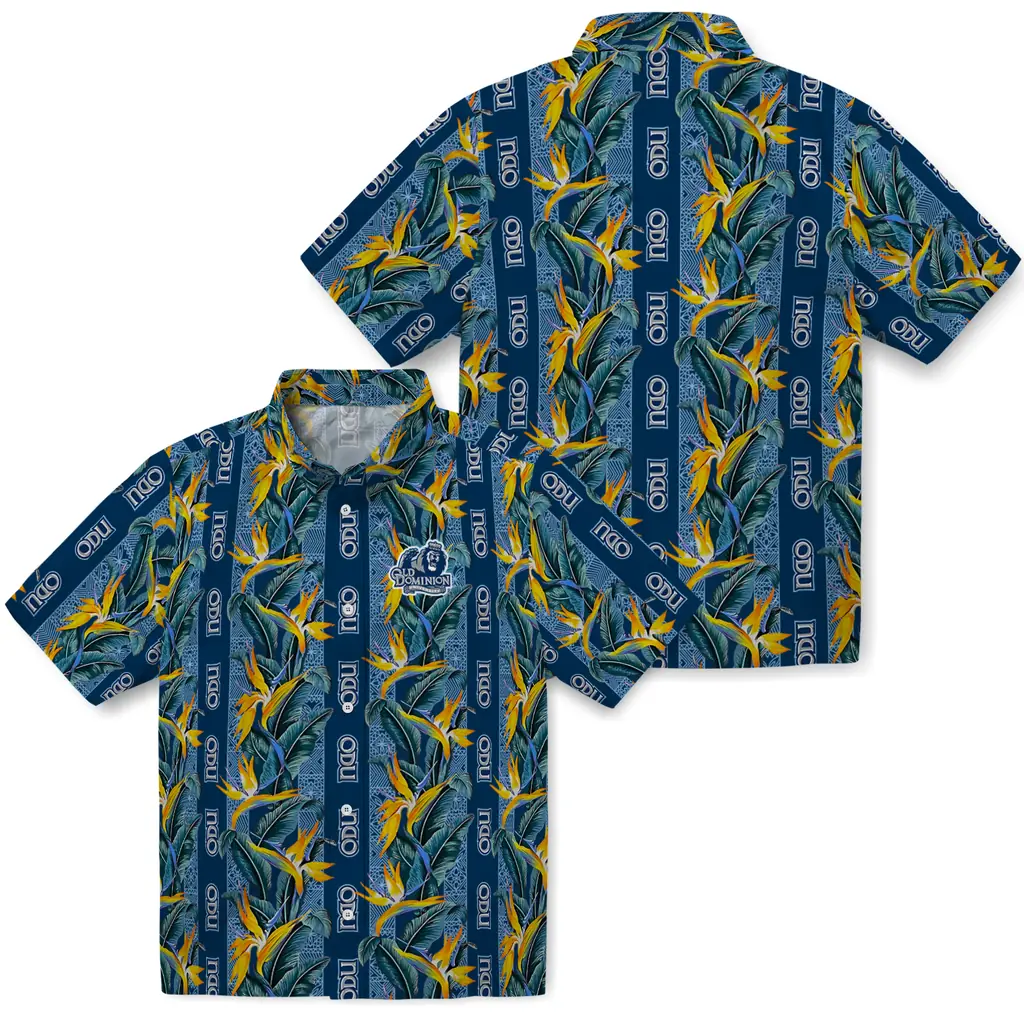 Old Dominion Monarchs Hawaiian Shirt - Paradise Vines old dominion monarchs paradise vines blue hawaiian shirts high quality