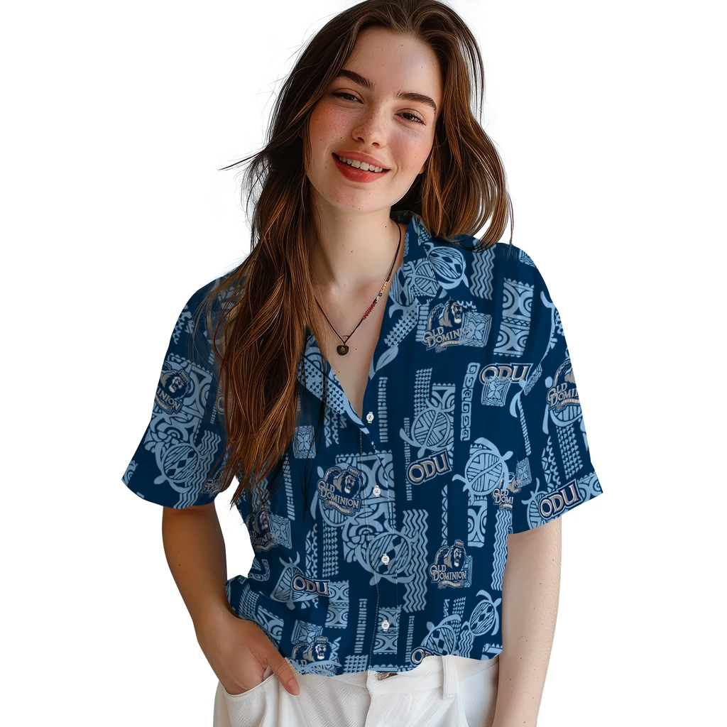 Old Dominion Monarchs Hawaiian Shirt - Turtle Lines old dominion monarchs turtle lines blue hawaiian shirts latest model