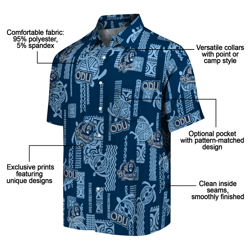 Old Dominion Monarchs Hawaiian Shirt - Turtle Lines old dominion monarchs turtle lines blue hawaiian shirts new arrival