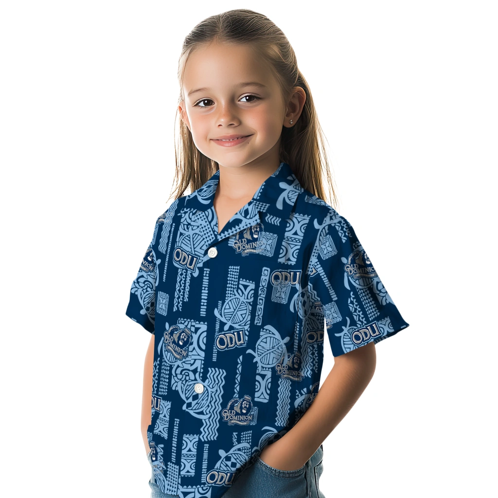 Old Dominion Monarchs Hawaiian Shirt - Turtle Lines old dominion monarchs turtle lines blue hawaiian shirts premium grade