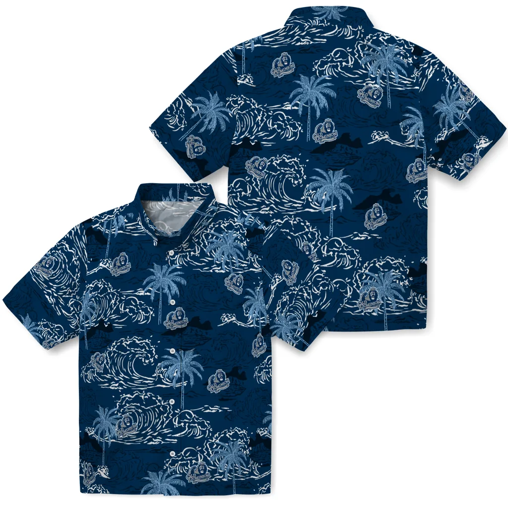 Old Dominion Monarchs Hawaiian Shirt - Wave Palm old dominion monarchs wave palm blue hawaiian shirts high quality