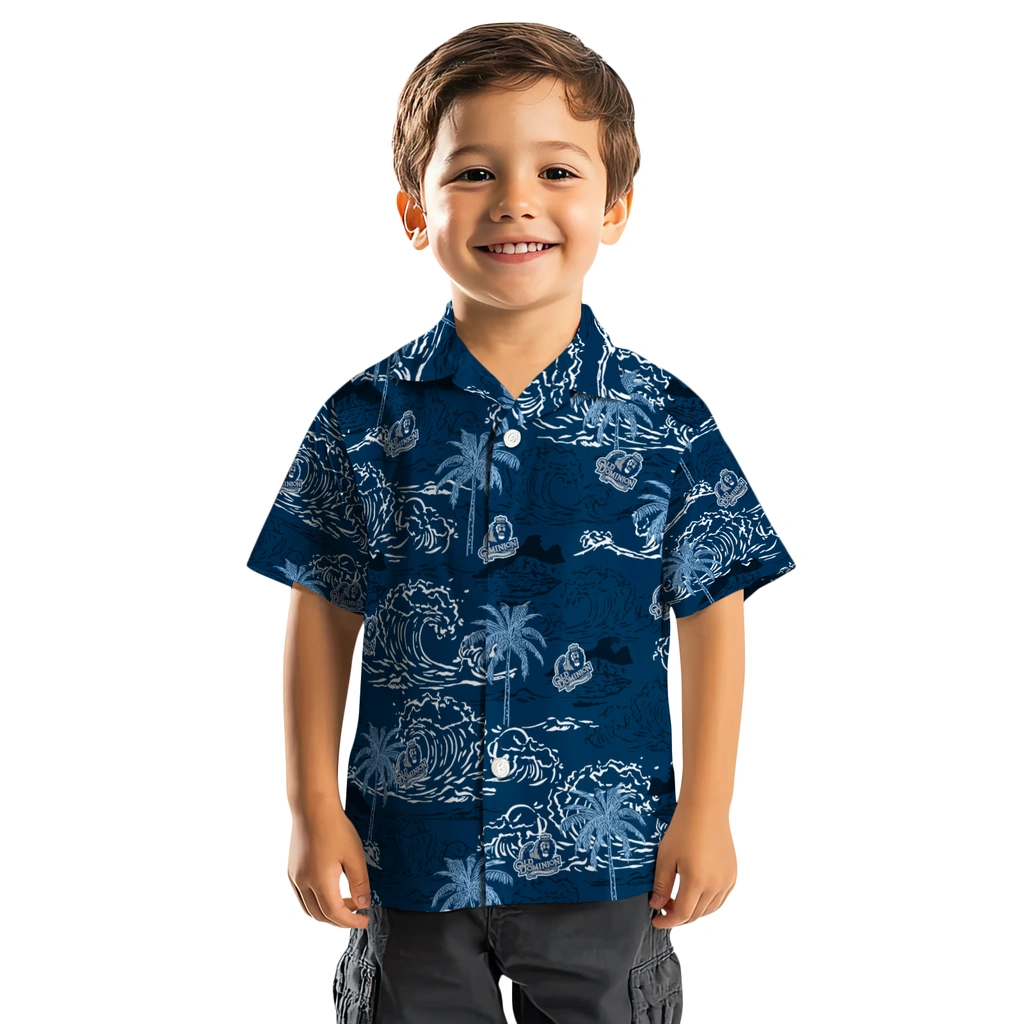 Old Dominion Monarchs Hawaiian Shirt - Wave Palm old dominion monarchs wave palm blue hawaiian shirts top rated