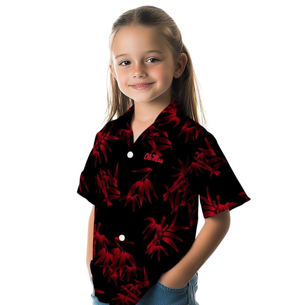 Ole Miss Rebels Hawaiian Shirt - Bamboo Branches ole miss rebels bamboo branches red black hawaiian shirts premium grade